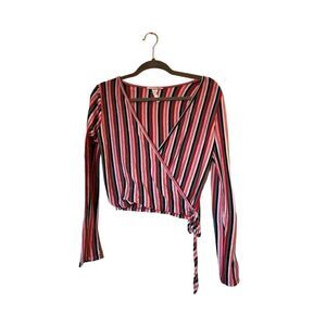 Caution To The Wind Multicolored Wrap Blouse